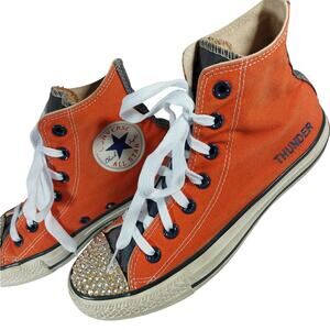 CONVERSE! THUNDER CHUCK TAYLOR ALL STAR HIGH TOPS, BLAZE ORANGE & WHITE! SZ 7M